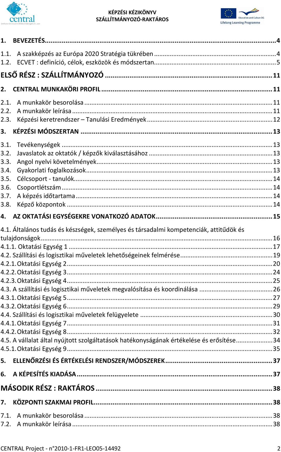 .. 13 3.3. Angol nyelvi követelmények... 13 3.4. Gyakorlati foglalkozások... 13 3.5. Célcsoport - tanulók... 14 3.6. Csoportlétszám... 14 3.7. A képzés időtartama... 14 3.8. Képző központok... 14 4.