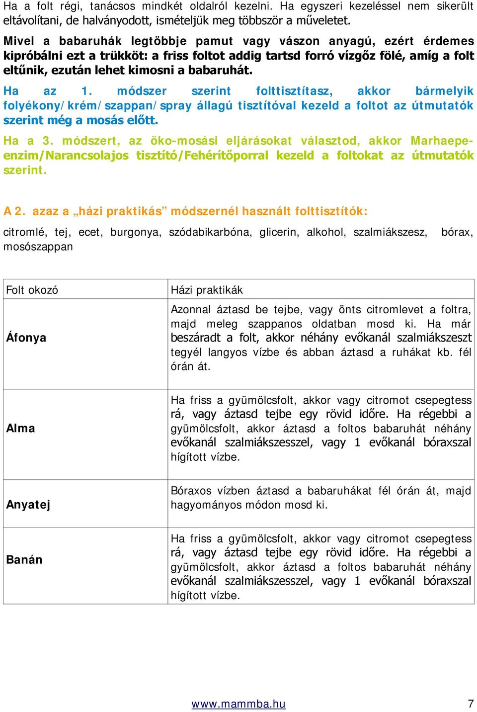 Ha az 1. módszer szerint folttisztítasz, akkor bármelyik folyékony/krém/szappan/spray állagú tisztítóval kezeld a foltot az útmutatók szerint még a mosás előtt. Ha a 3.