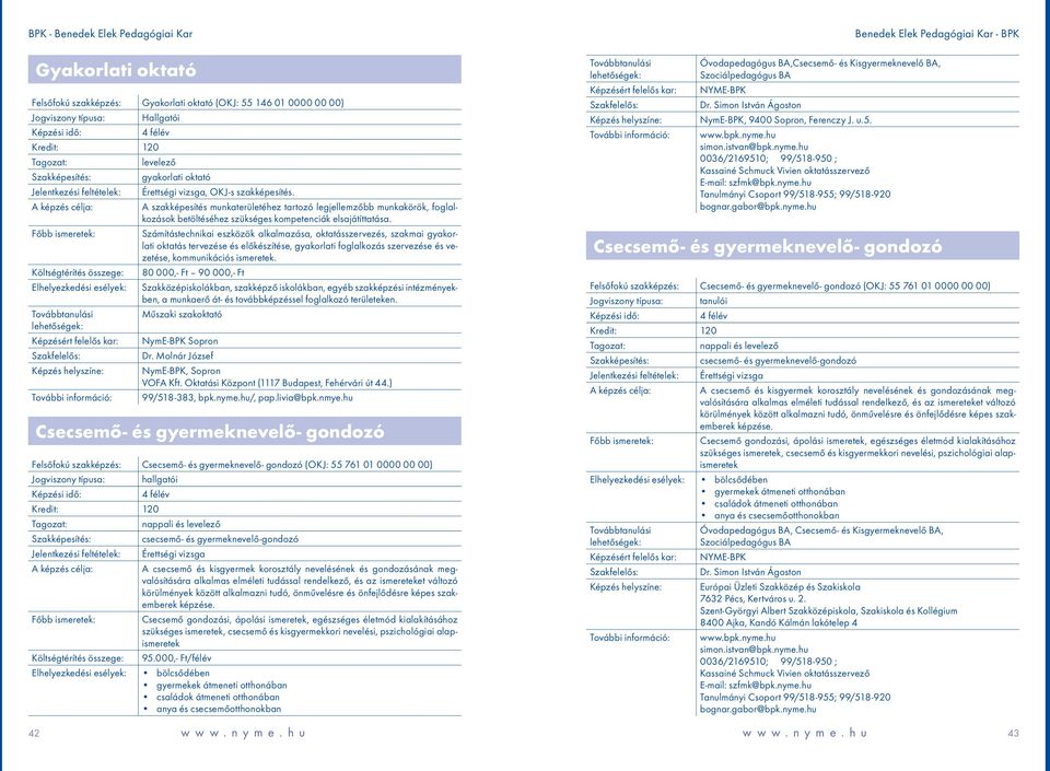 Számítástechnikai eszközök alkalmazása, oktatásszervezés, szakmai gyakorlati oktatás tervezése és előkészítése, gyakorlati foglalkozás szervezése és vezetése, kommunikációs ismeretek.