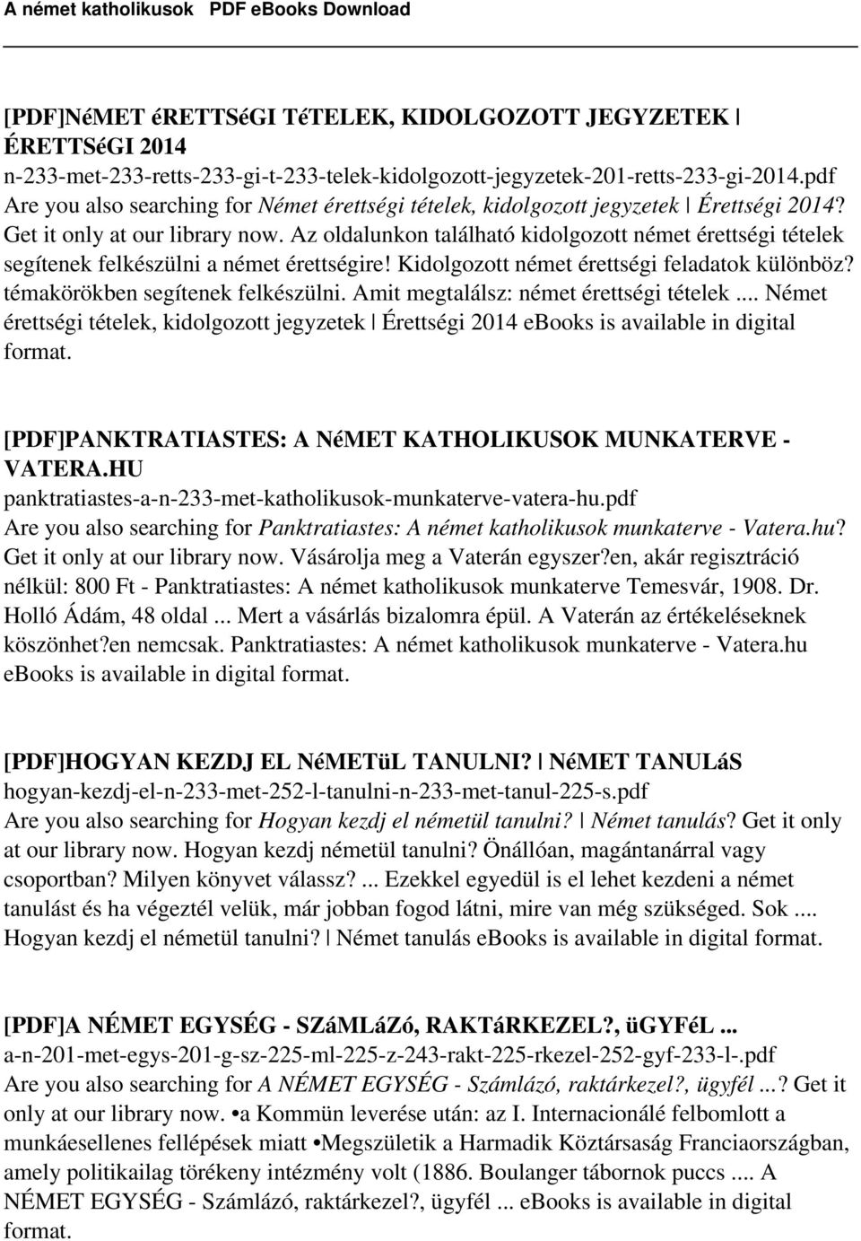 Az oldalunkon található kidolgozott német érettségi tételek segítenek felkészülni a német érettségire! Kidolgozott német érettségi feladatok különböz? témakörökben segítenek felkészülni.