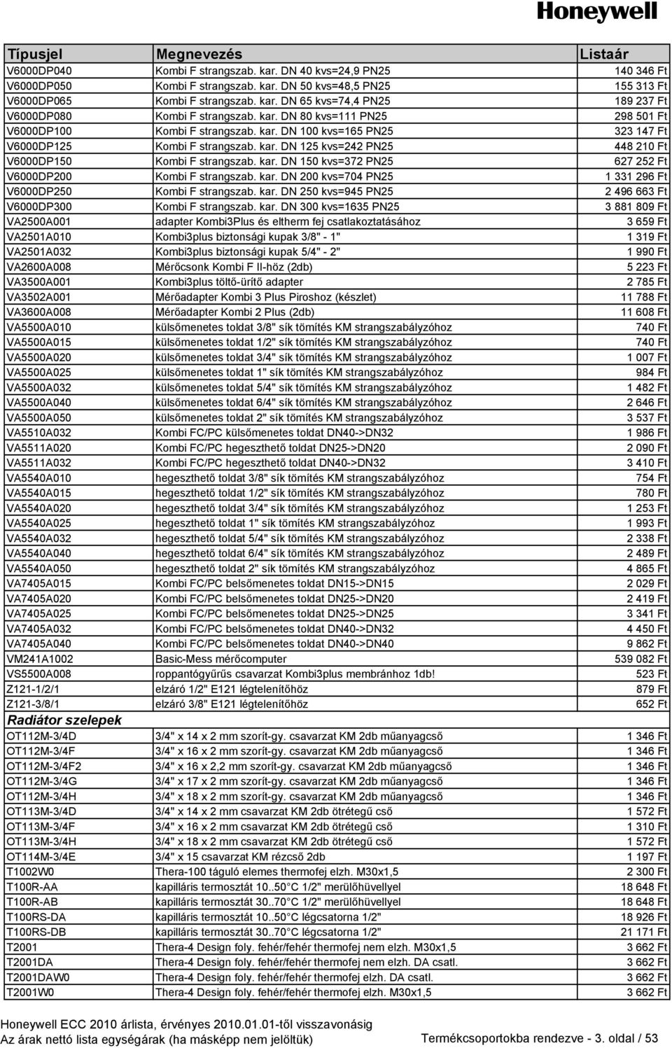 kar. DN 150 kvs=372 PN25 627 252 Ft V6000DP200 Kombi F strangszab. kar. DN 200 kvs=704 PN25 1 331 296 Ft V6000DP250 Kombi F strangszab. kar. DN 250 kvs=945 PN25 2 496 663 Ft V6000DP300 Kombi F strangszab.