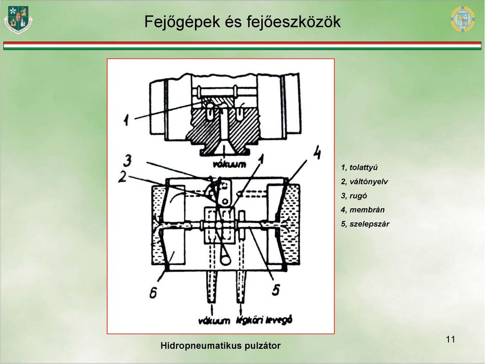 membrán 5, szelepszár