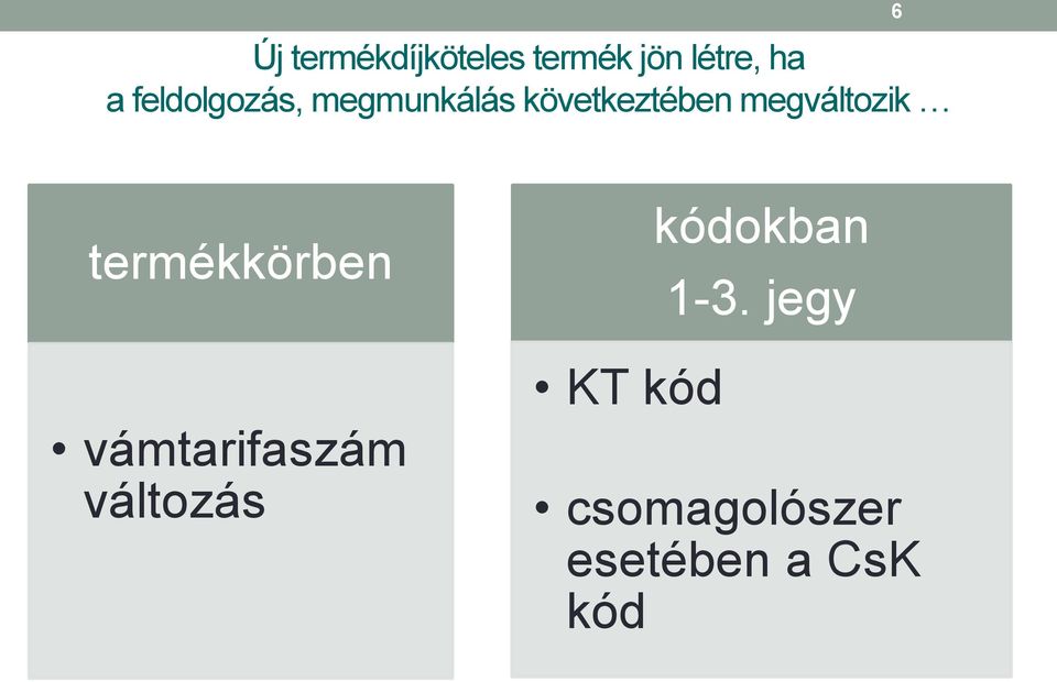 megváltozik 6 termékkörben vámtarifaszám