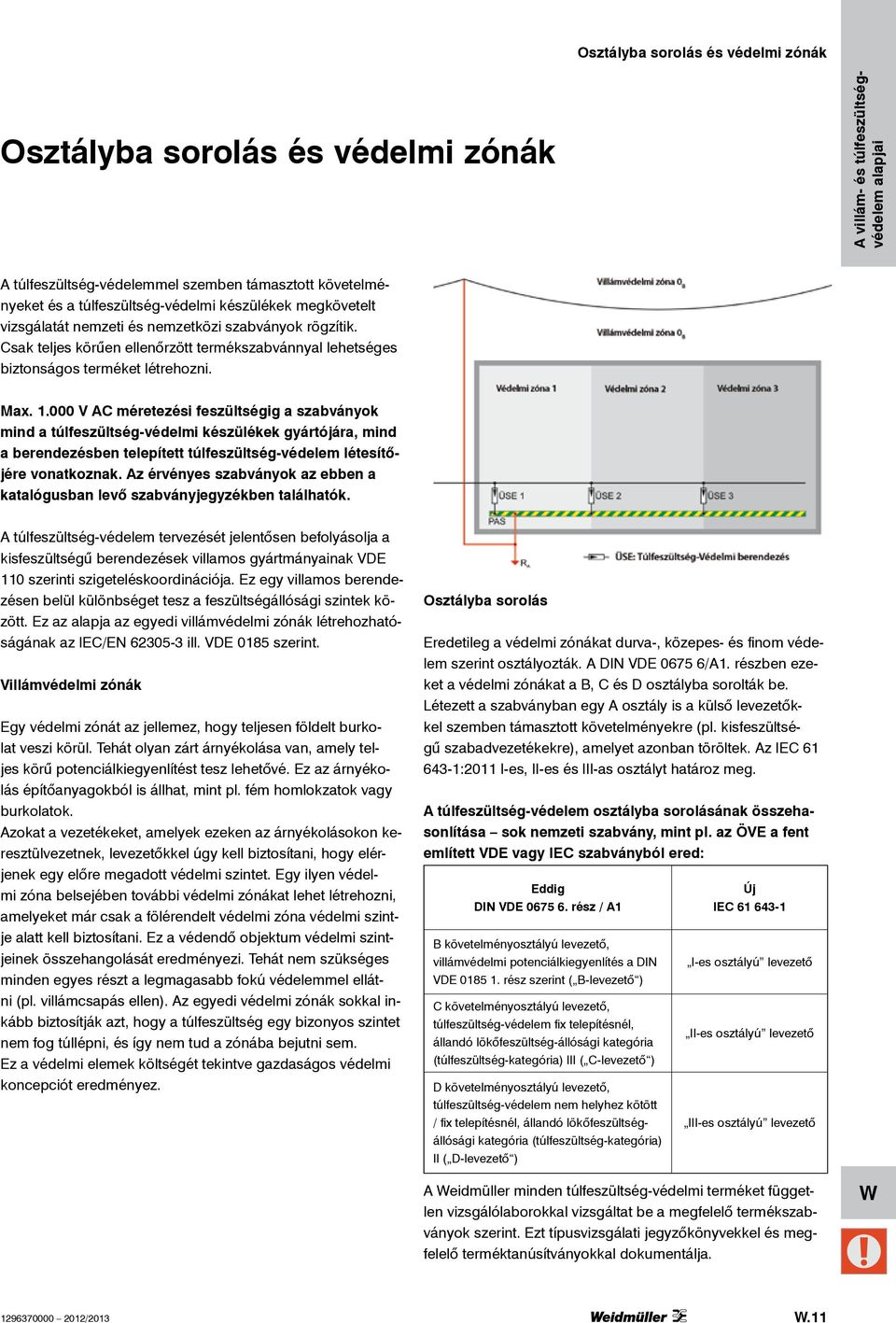 000 V AC méretezési feszültségig a szabványok mind a túlfeszültség-védelmi készülékek gyártójára, mind a berendezésben telepített túlfeszültség-védelem létesítőjére vonatkoznak.