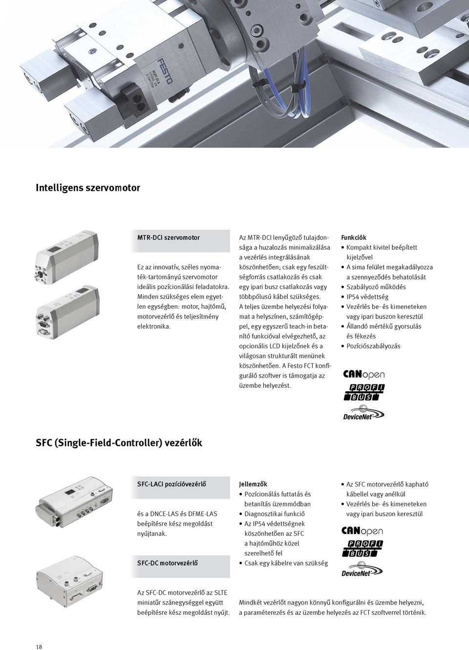 Az MTR-DCI lenyűgöző tulajdonsága a huzalozás minimalizálása a vezérlés integrálásának köszönhetően; csak egy feszültségforrás csatlakozás és csak egy ipari busz csatlakozás vagy többpólusú kábel