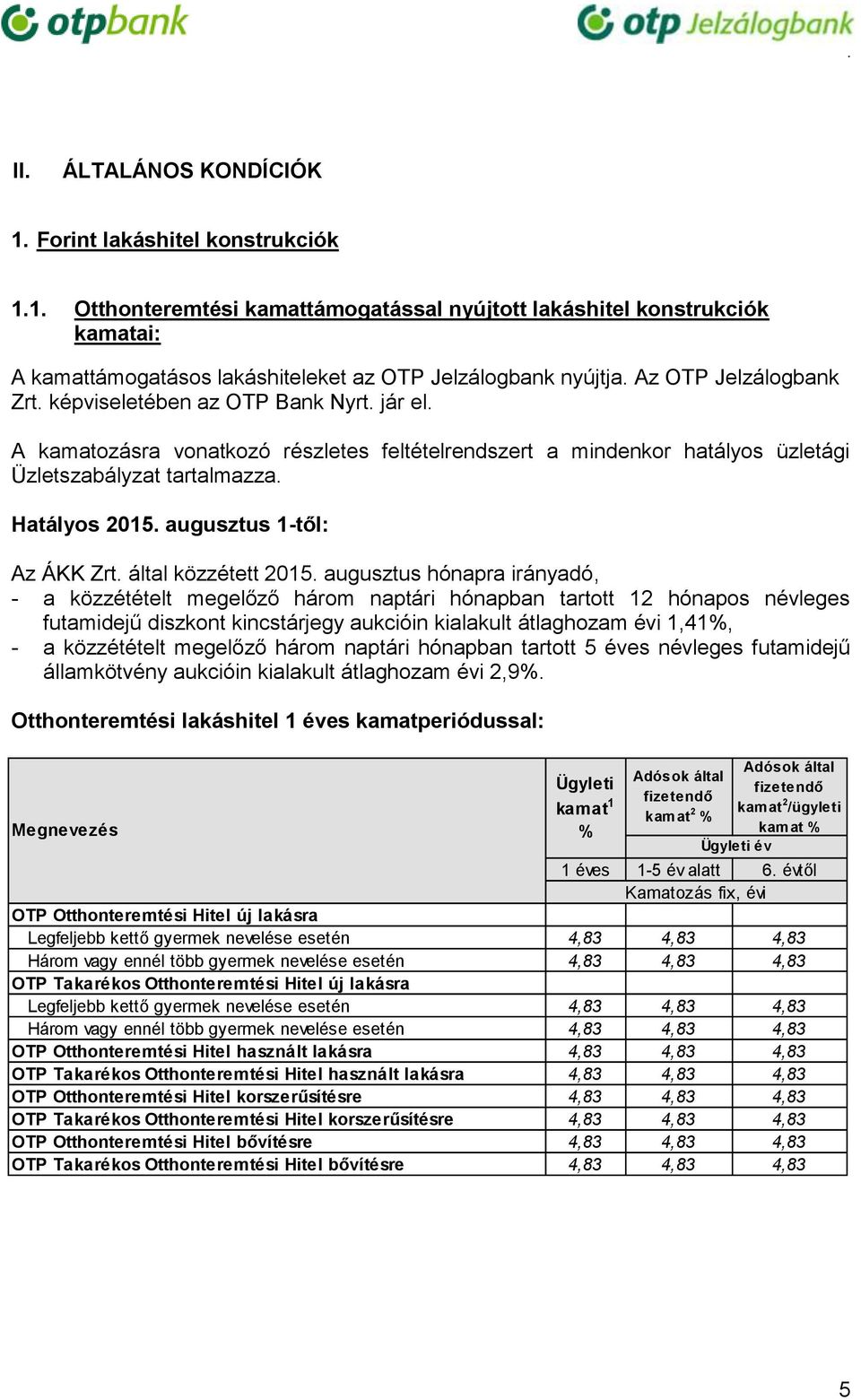 augusztus 1-től: Az ÁKK Zrt. által közzétett 2015.