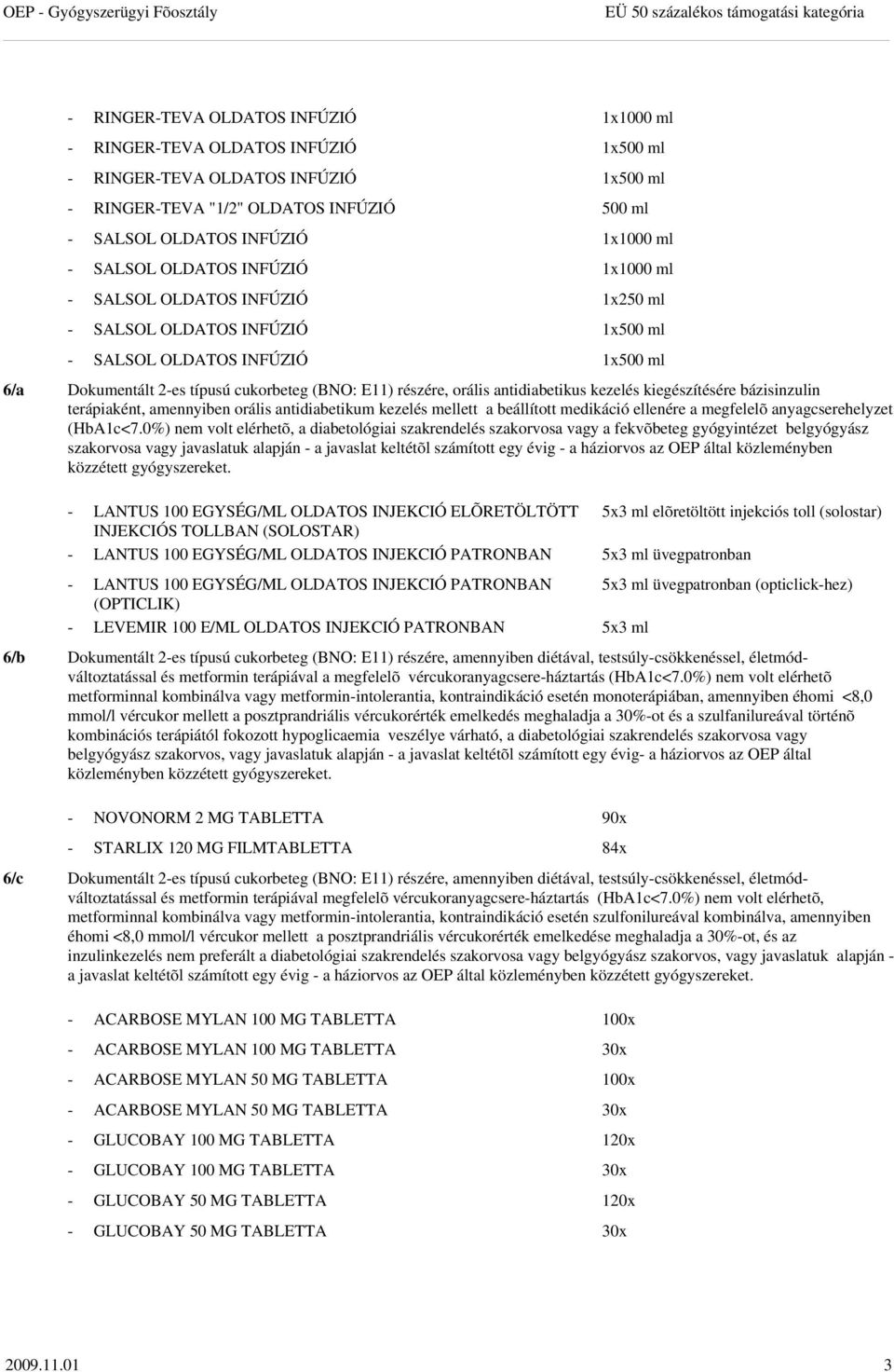 cukorbeteg (BNO: E11) részére, orális antidiabetikus kezelés kiegészítésére bázisinzulin terápiaként, amennyiben orális antidiabetikum kezelés mellett a beállított medikáció ellenére a megfelelõ