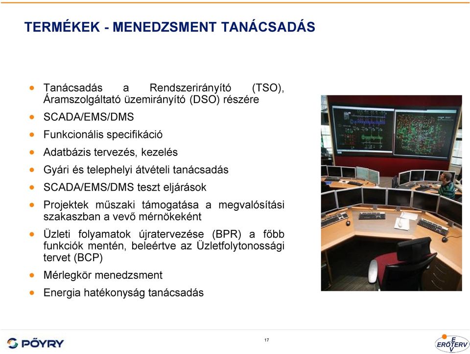 teszt eljárások Projektek műszaki támogatása a megvalósítási szakaszban a vevő mérnökeként Üzleti folyamatok újratervezése