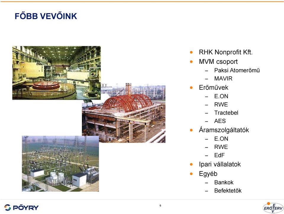 E.ON RWE Tractebel AES Áramszolgáltatók E.