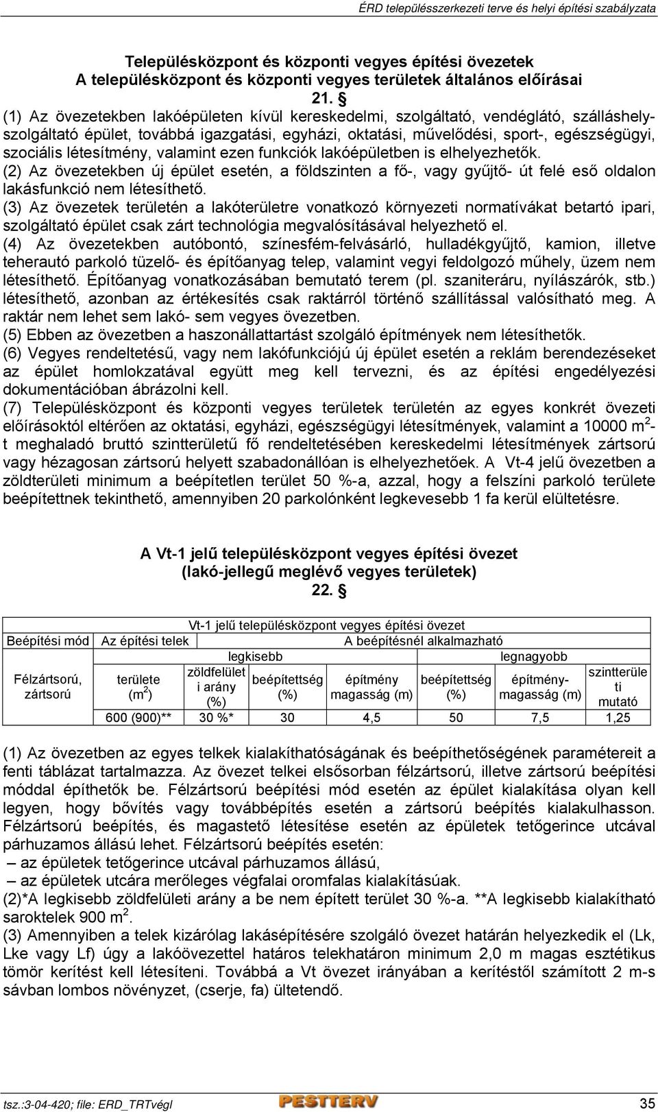 létesítmény, valamint ezen funkciók lakóépületben is elhelyezhetők. (2) Az övezetekben új épület esetén, a földszinten a fő-, vagy gyűjtő- út felé eső oldalon lakásfunkció nem létesíthető.