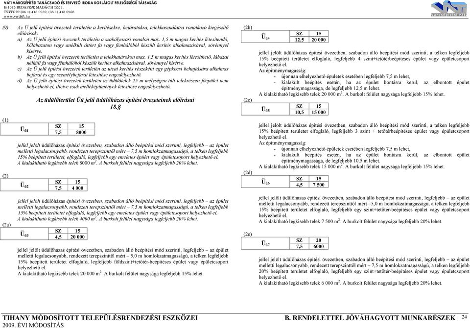 1,5 m magas kerítés létesíthető, lábazat nélküli fa vagy fémhálóból készült kerítés alkalmazásával, sövénnyel kísérve.