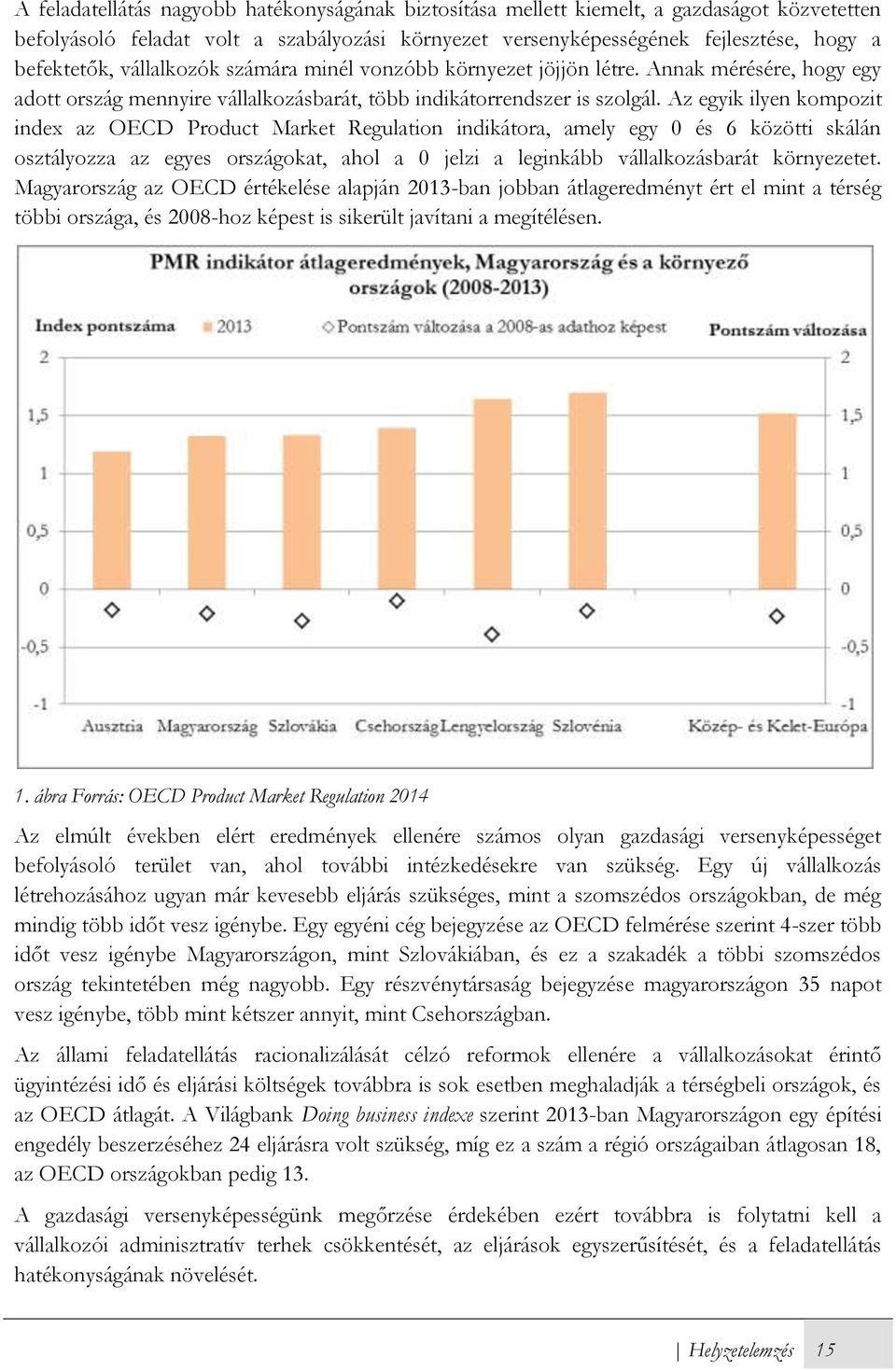 Az egyik ilyen kompozit index az OECD Product Market Regulation indikátora, amely egy 0 és 6 közötti skálán osztályozza az egyes országokat, ahol a 0 jelzi a leginkább vállalkozásbarát környezetet.