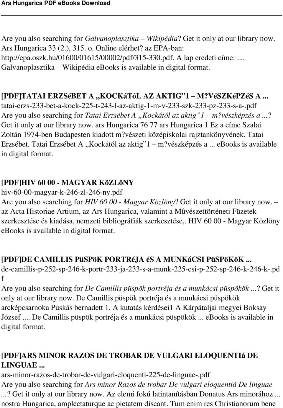 pdf Are you also searching for Tatai Erzsébet A Kockától az aktig 1 m?vészképzés a...? Get it only at our library now.