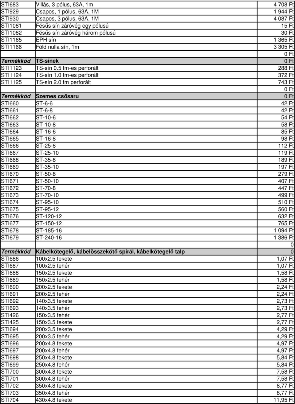 fm perforált 743 Ft Szemes csősaru STI66 ST-6-6 42 Ft STI661 ST-6-8 42 Ft STI662 ST-1-6 54 Ft STI663 ST-1-8 58 Ft STI664 ST-16-6 85 Ft STI665 ST-16-8 98 Ft STI666 ST-25-8 112 Ft STI667 ST-25-1 119 Ft