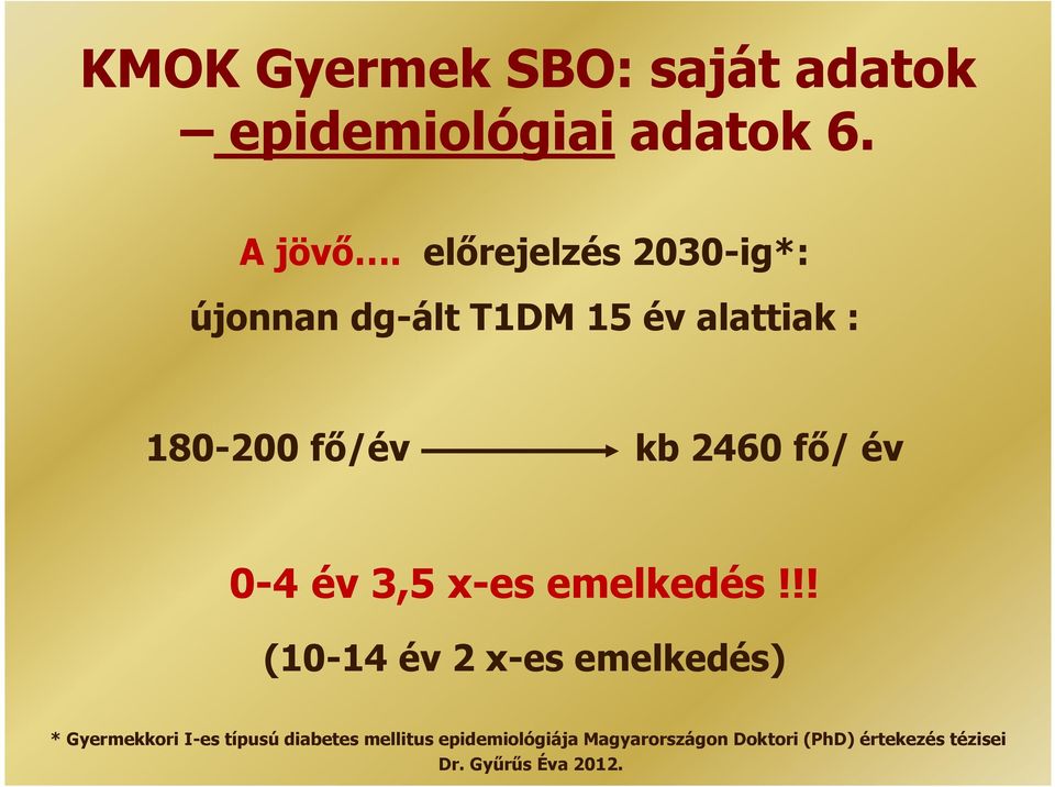 fő/ év 0-4 év 3,5 x-es emelkedés!