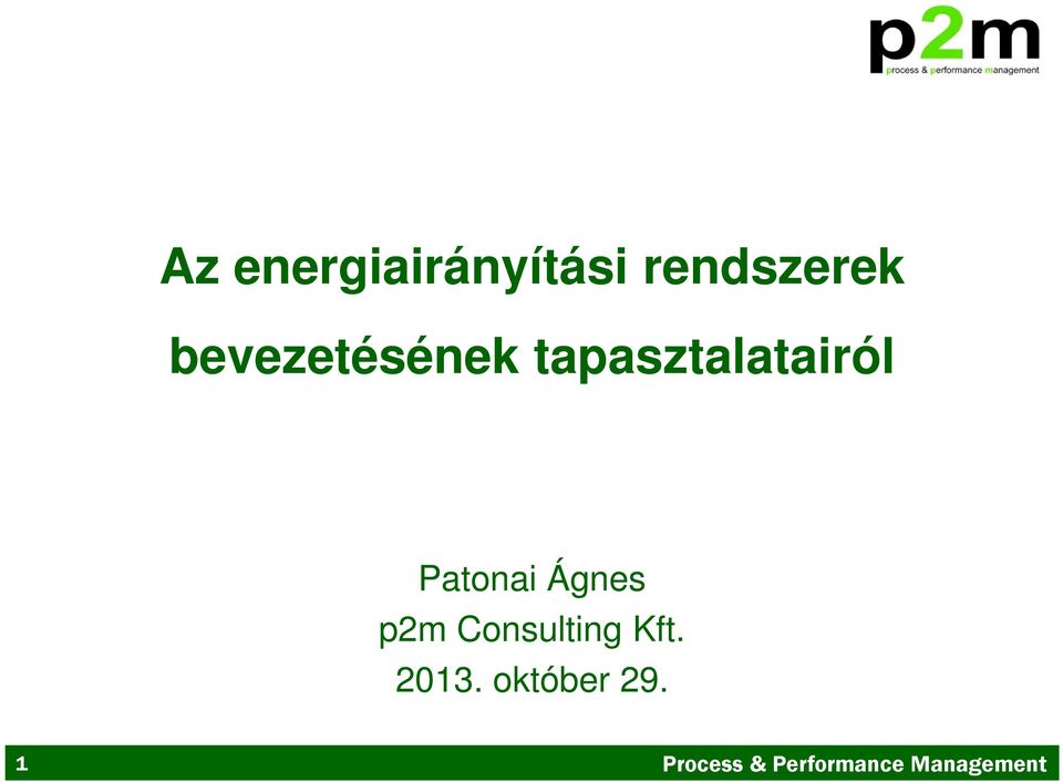 Patonai Ágnes p2m Consulting Kft.