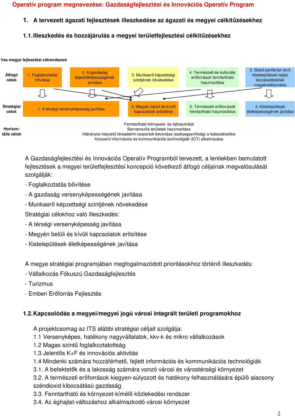 Belső periférián lévő kistelepülések teljes leszakadásának megakadályozása Stratégiai célok 1. A térségi versenyképesség javítása 4. Megyén belüli és kívüli kapcsolatok erősítése 2.