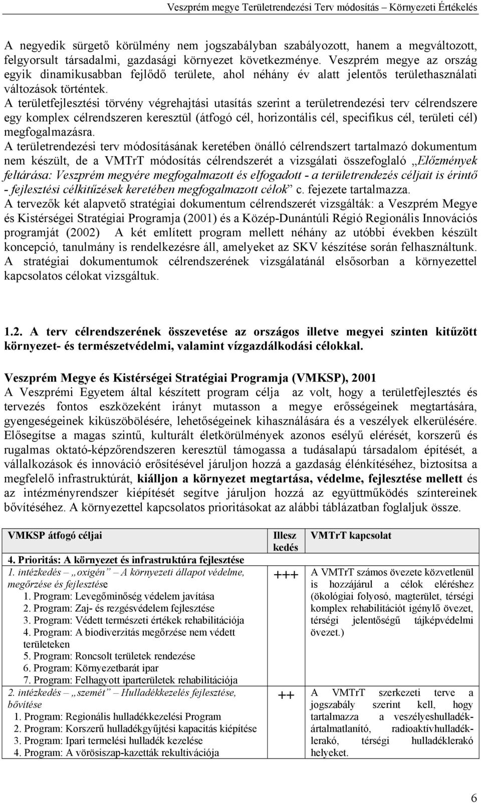 A területfejlesztési törvény végrehajtási utasítás szerint a területrendezési terv célrendszere egy komplex célrendszeren keresztül (átfogó cél, horizontális cél, specifikus cél, területi cél)