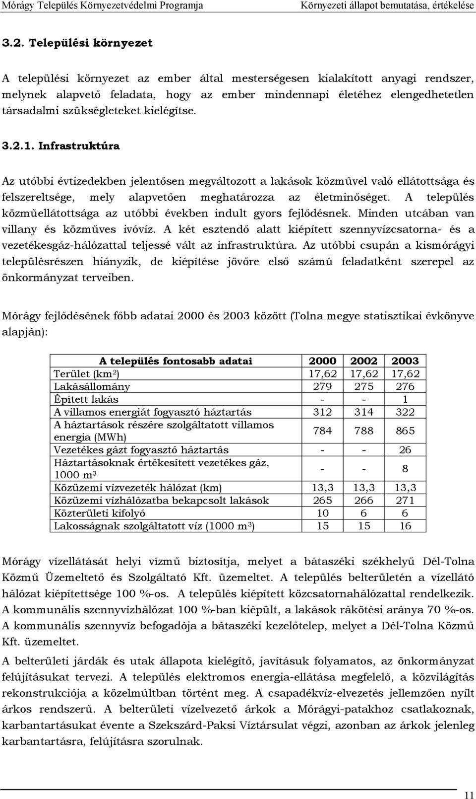 A település közműellátottsága az utóbbi években indult gyors fejlődésnek. Minden utcában van villany és közműves ivóvíz.