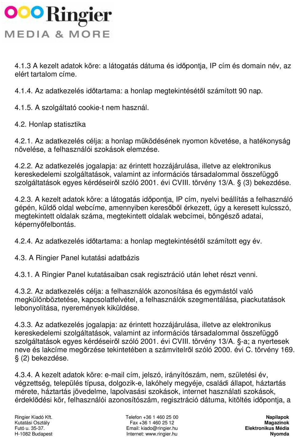 Honlap statisztika 4.2.