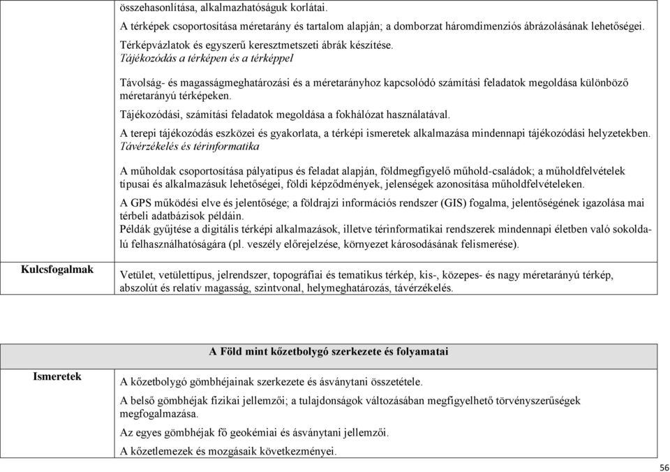 Tájékozódás a térképen és a térképpel Távolság- és magasságmeghatározási és a méretarányhoz kapcsolódó számítási feladatok megoldása különböző méretarányú térképeken.