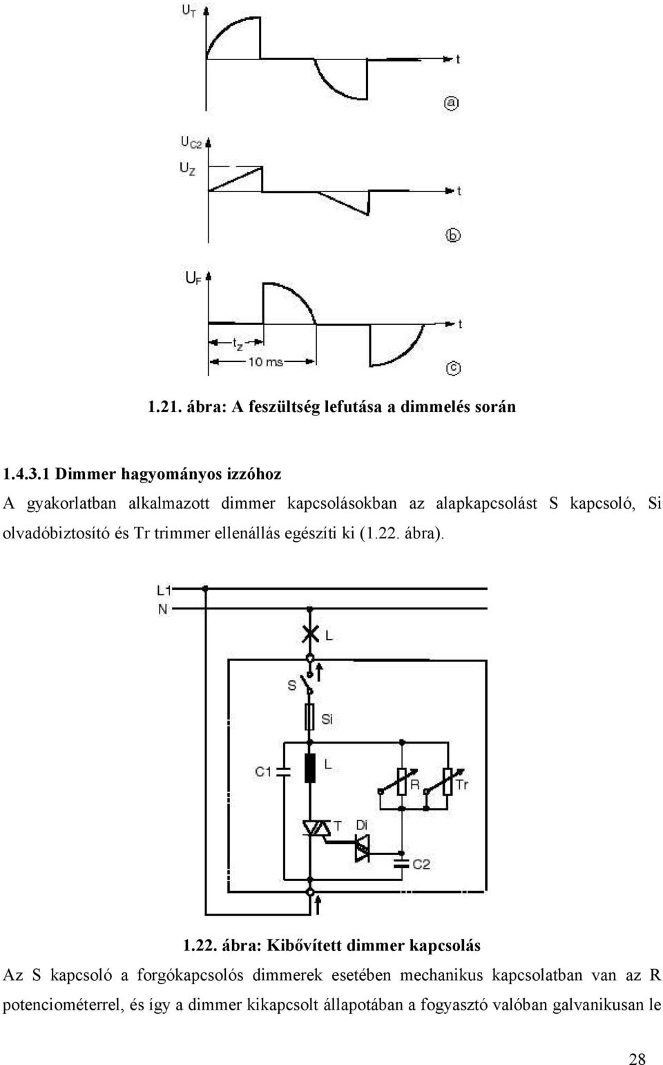 olvadóbiztosító és Tr trimmer ellenállás egészíti ki (1.22.