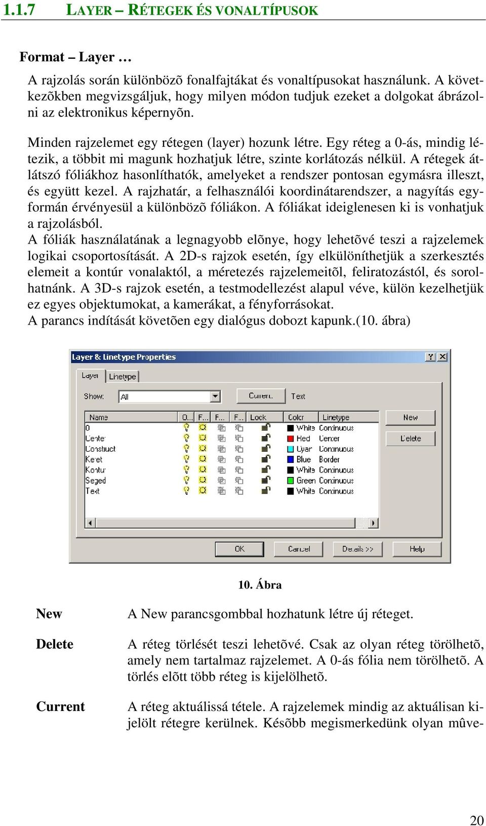 Egy réteg a 0-ás, mindig létezik, a többit mi magunk hozhatjuk létre, szinte korlátozás nélkül.