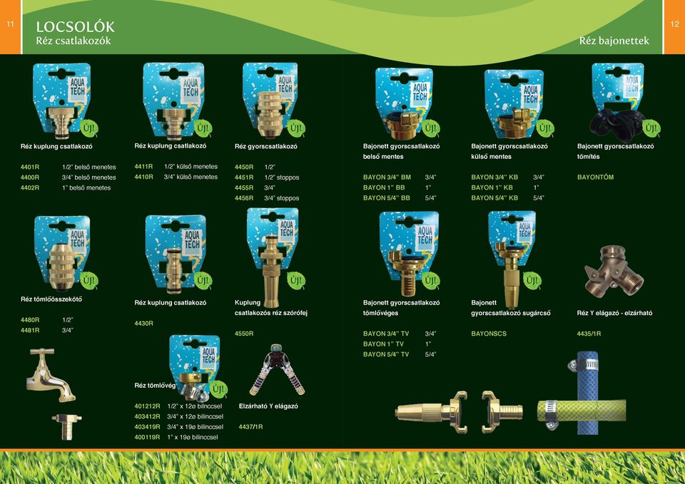 belső menetes 4455R 3/4 BAYON 1 BB 1 BAYON 1 KB 1 4456R 3/4 stoppos BAYON 5/4 BB 5/4 BAYON 5/4 KB 5/4 Réz tömlőösszekötő Réz kuplung csatlakozó Kuplung Bajonett gyorscsatlakozó Bajonett 4480R 1/2