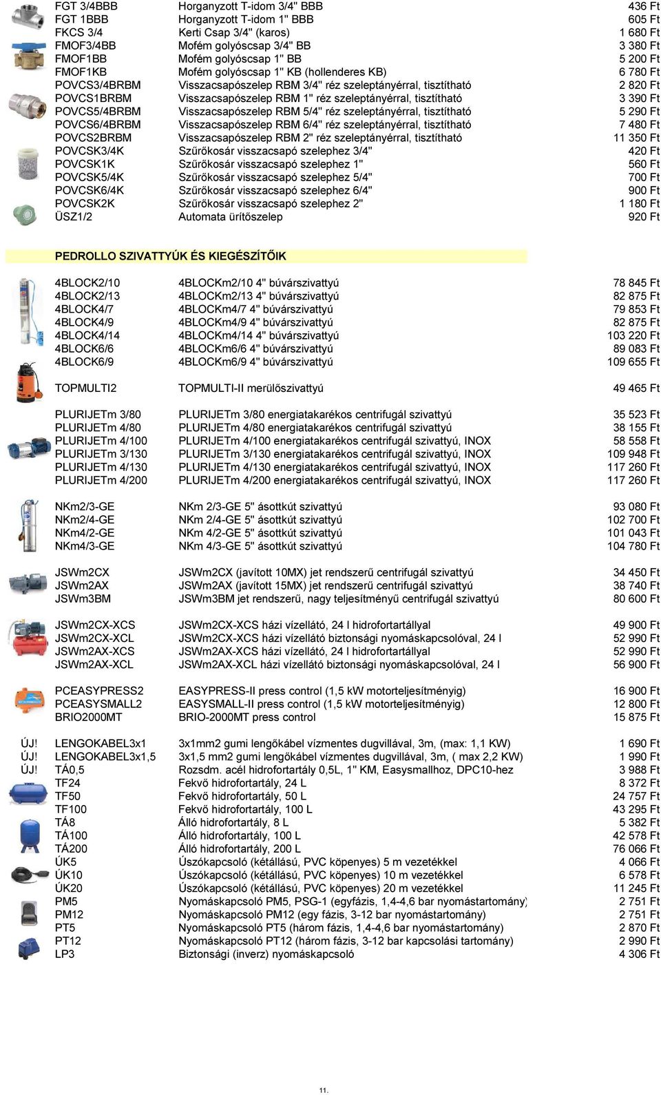 tisztítható 3 39 POVCS5/4BRBM Visszacsapószelep RBM 5/4" réz szeleptányérral, tisztítható 5 29 POVCS6/4BRBM Visszacsapószelep RBM 6/4" réz szeleptányérral, tisztítható 7 48 POVCS2BRBM