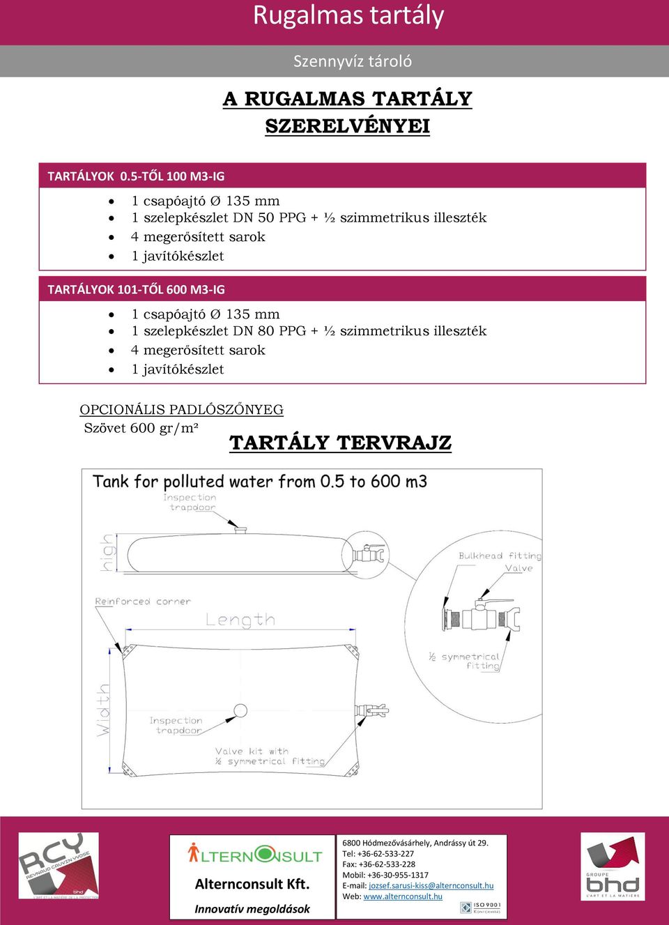 megerősített sarok 1 javítókészlet TARTÁLYOK 101-TŐL 600 M3-IG CITERNES DE 0.