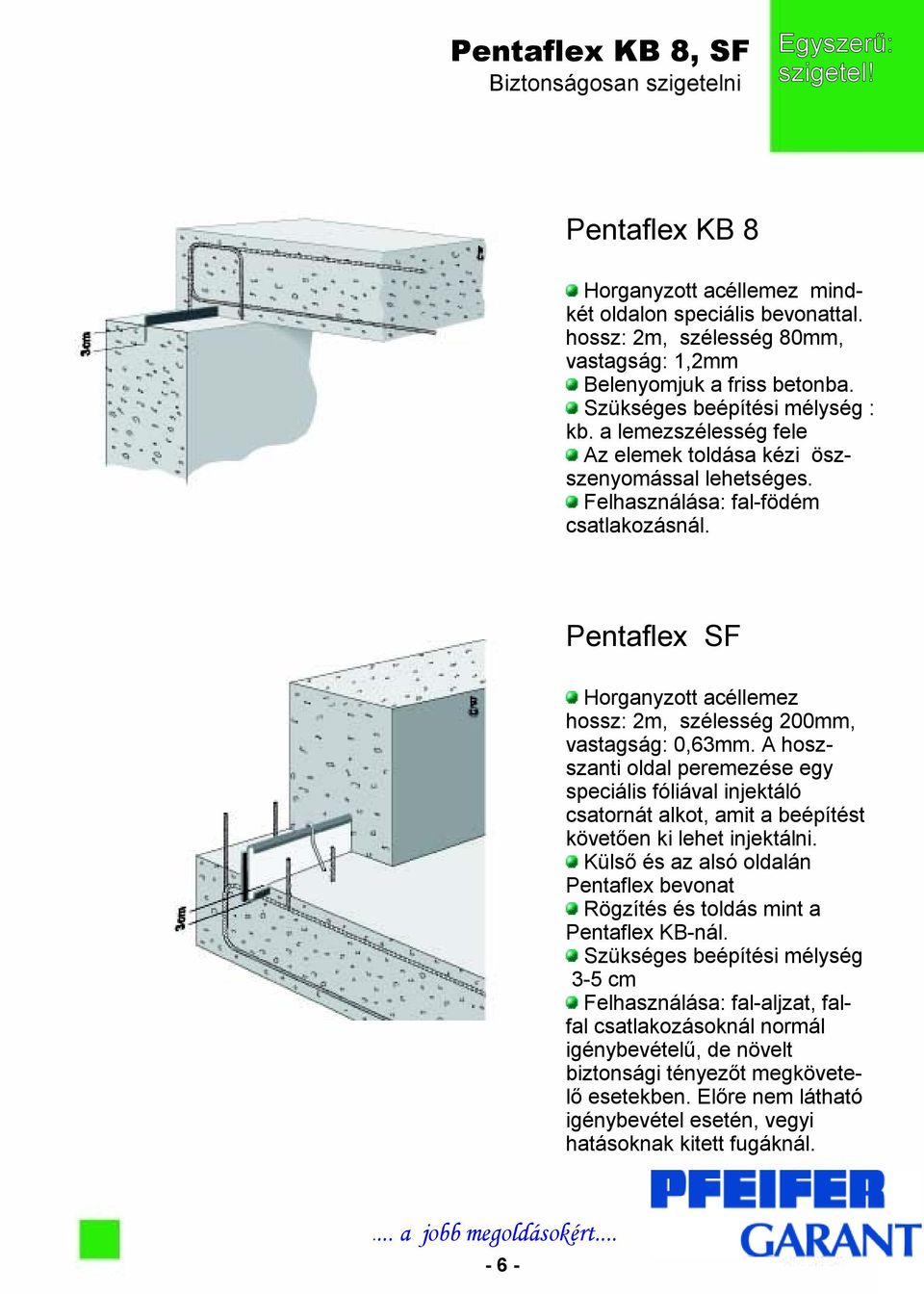 Felhasználása: fal-födém csatlakozásnál. Pentaflex SF Horganyzott acéllemez hossz: 2m, szélesség 200mm, vastagság: 0,63mm.