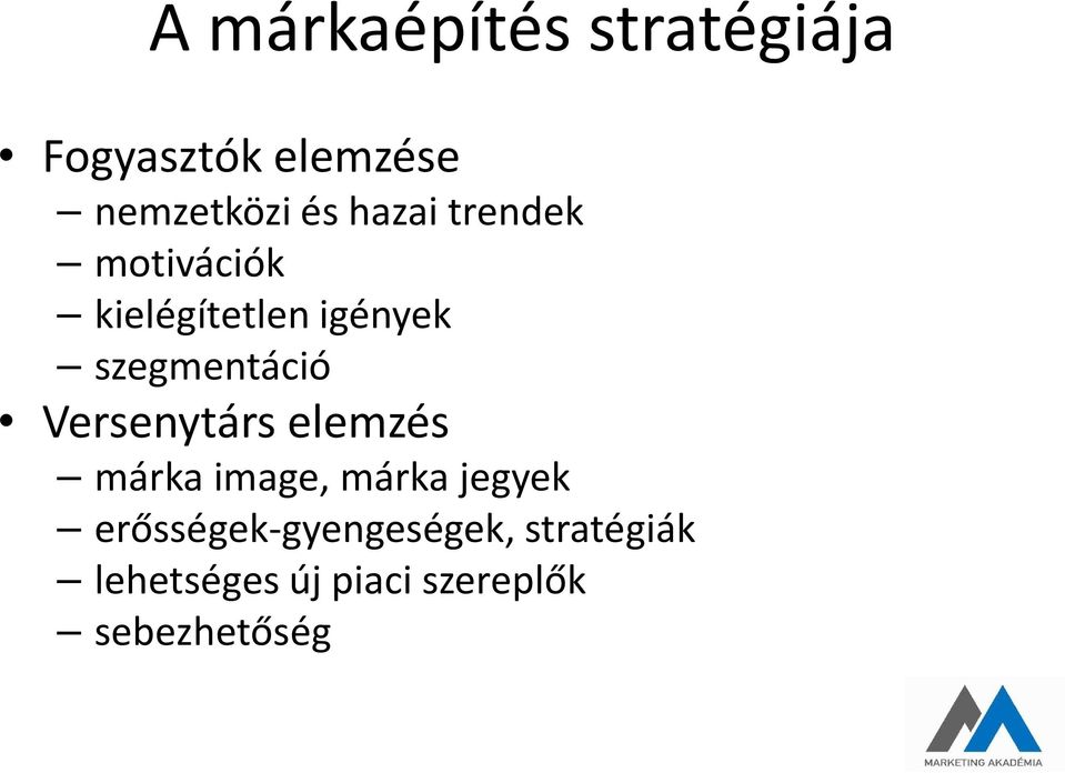 Versenytárs elemzés márka image, márka jegyek