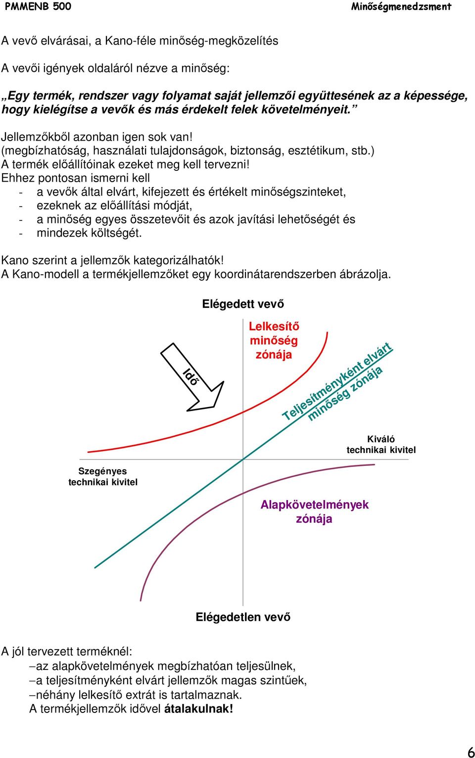 Ehhez pontosan ismerni kell - a vevők által elvárt, kifejezett és értékelt minőségszinteket, - ezeknek az előállítási módját, - a minőség egyes összetevőit és azok javítási lehetőségét és - mindezek