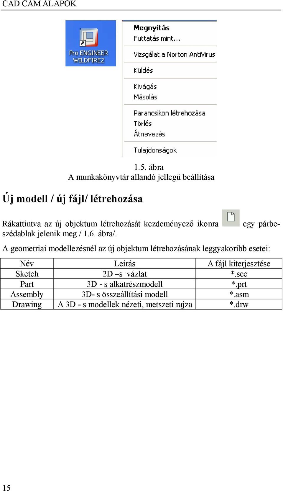 A geometriai modellezésnél az új objektum létrehozásának leggyakoribb esetei: Név Leírás A fájl kiterjesztése