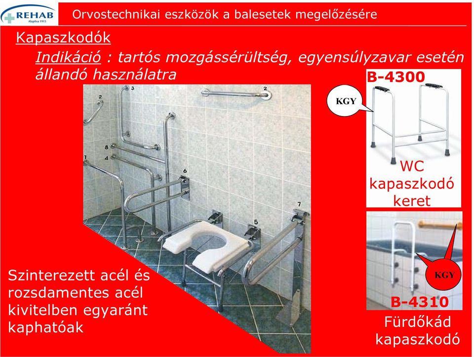 kapaszkodó keret Szinterezett acél és rozsdamentes