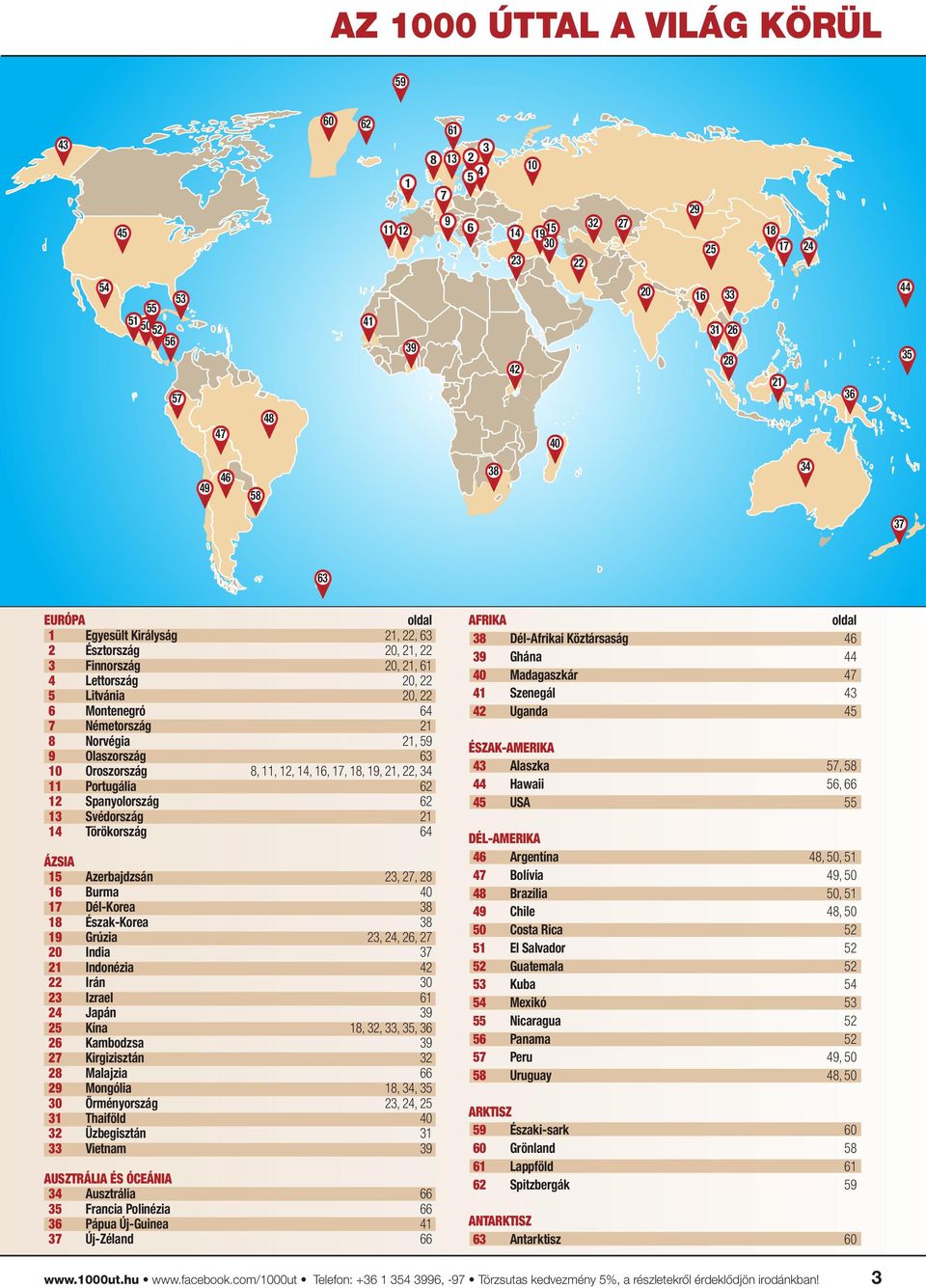 Olaszország 63 10 Oroszország 8, 11, 12, 14, 16, 17, 18, 19, 21, 22, 34 11 Portugália 62 12 Spanyolország 62 13 Svédország 21 14 Törökország 64 ÁZSIA 15 Azerbajdzsán 23, 27, 28 16 Burma 40 17