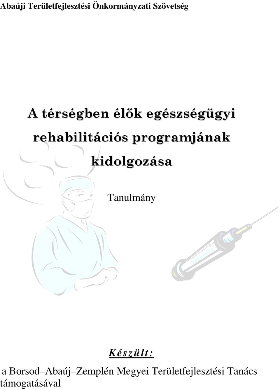 programjának kidolgozása Tanulmány Készült: a