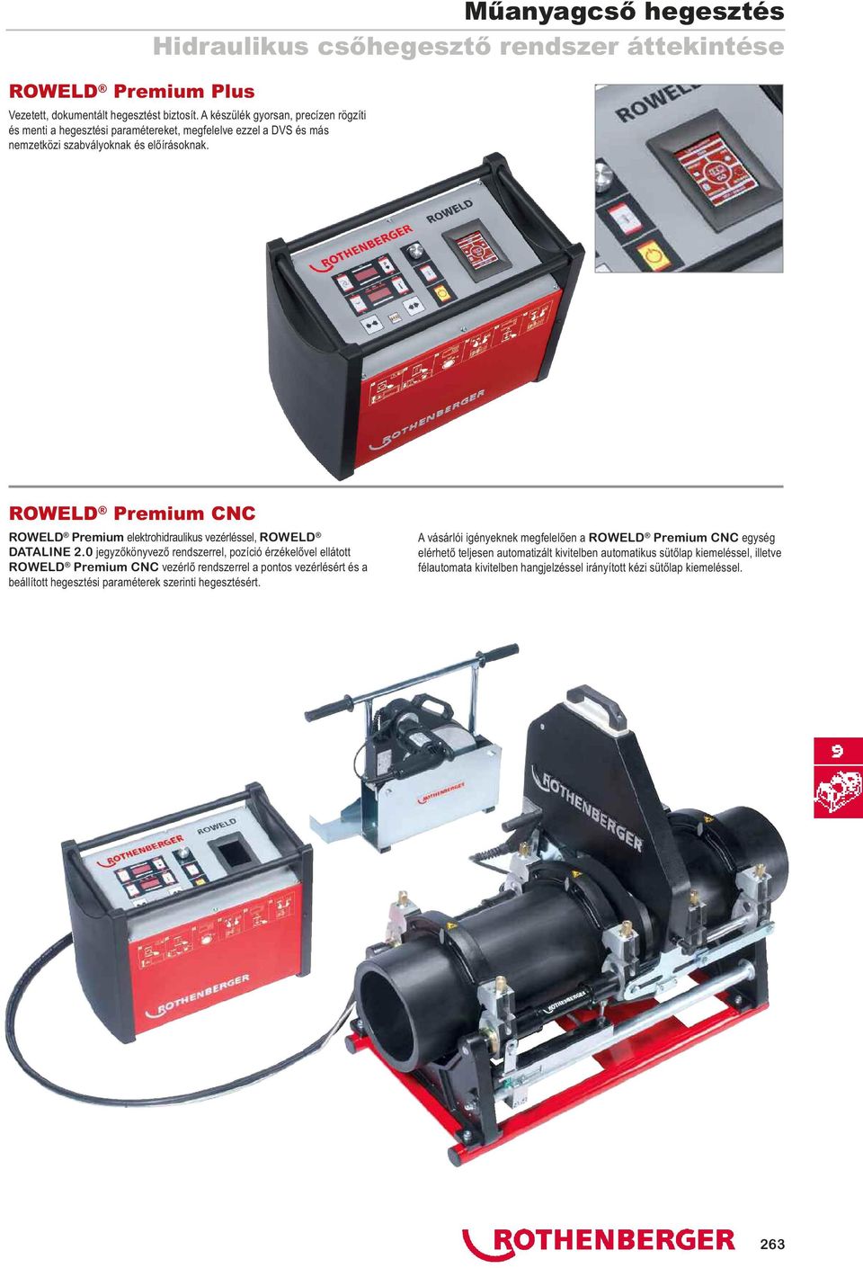 ROWELD Premium CNC ROWELD Premium elektrohidraulikus vezérléssel, ROWELD DATALINE 2.