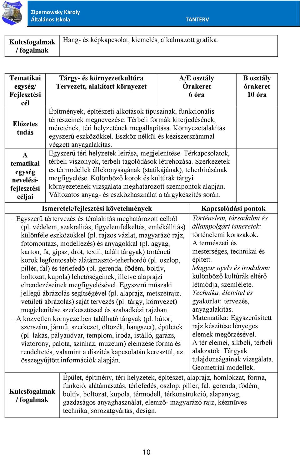 Térbeli formák kiterjedésének, méretének, téri helyzetének megállapítása. Környezetalakítás egyszerű eszközökkel. Eszköz nélkül és kéziszerszámmal végzett anyagalakítás.