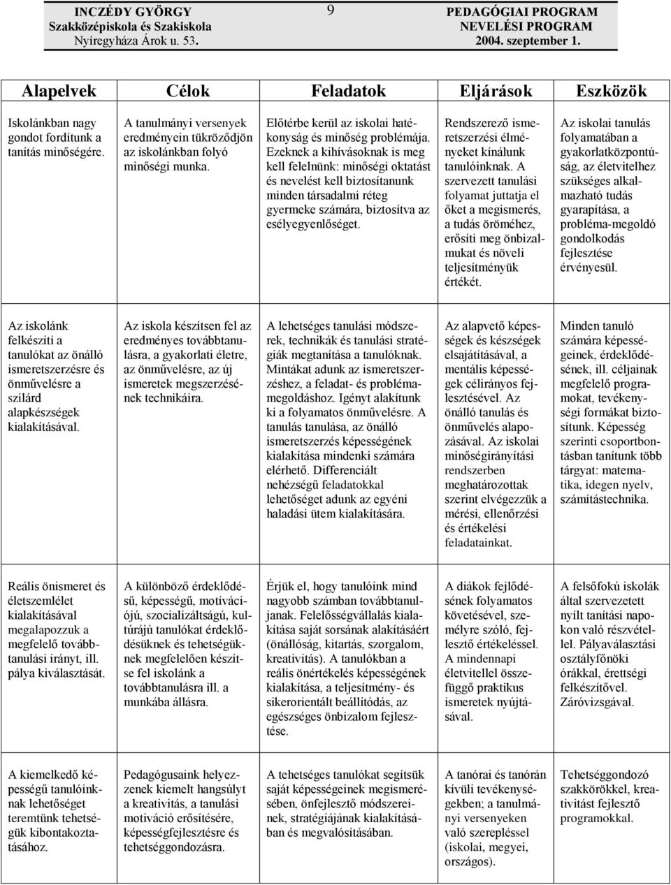 Ezeknek a kihívásoknak is meg kell felelnünk: minőségi oktatást és nevelést kell biztosítanunk minden társadalmi réteg gyermeke számára, biztosítva az esélyegyenlőséget.