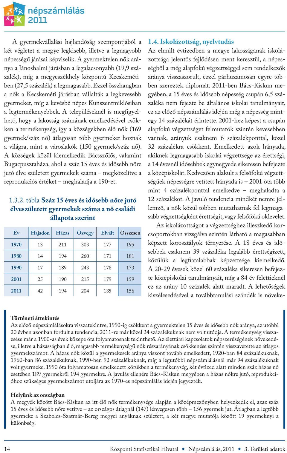 Ezzel összhangban a nők a Kecskeméti járásban vállalták a legkevesebb gyermeket, míg a kevésbé népes Kunszentmiklósiban a legtermékenyebbek.