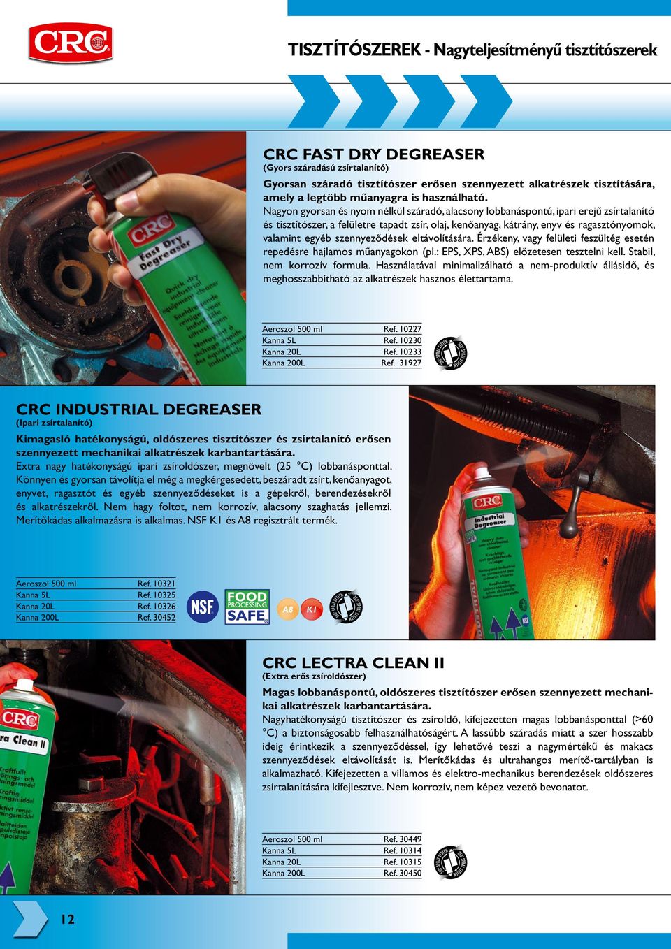 Nagyon gyorsan és nyom nélkül száradó, alacsony lobbanáspontú, ipari erejű zsírtalanító és tisztítószer, a felületre tapadt zsír, olaj, kenőanyag, kátrány, enyv és ragasztónyomok, valamint egyéb