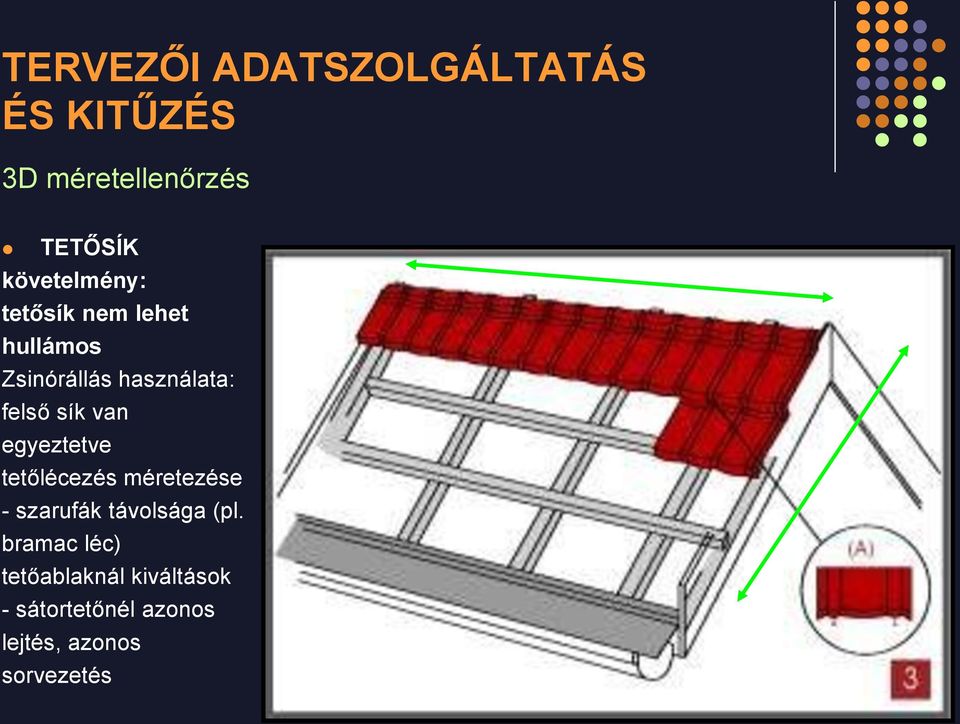 sík van egyeztetve tetőlécezés méretezése - szarufák távolsága (pl.