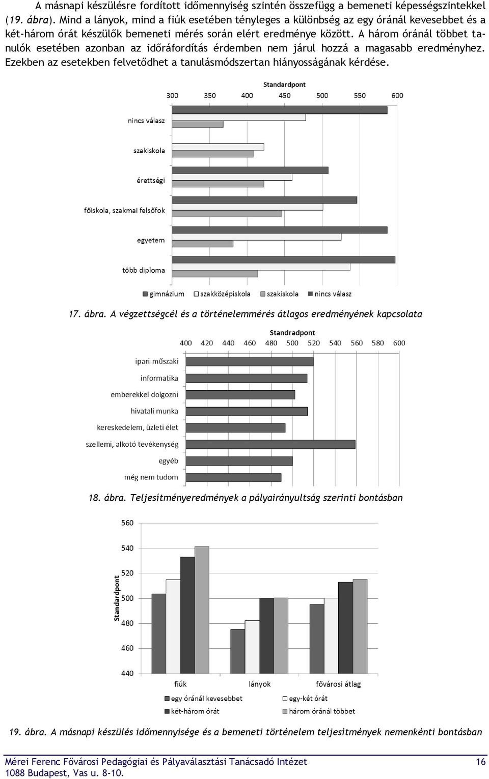 A három óránál többet tanulók esetében azonban az időráfordítás érdemben nem járul hozzá a magasabb eredményhez. Ezekben az esetekben felvetődhet a tanulásmódszertan hiányosságának kérdése. 17.