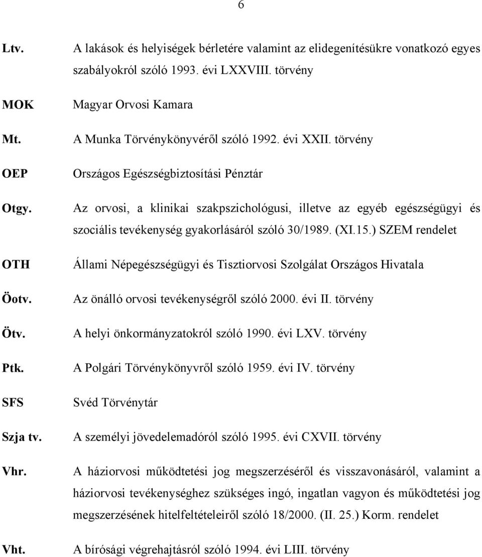 törvény Országos Egészségbiztosítási Pénztár Az orvosi, a klinikai szakpszichológusi, illetve az egyéb egészségügyi és szociális tevékenység gyakorlásáról szóló 30/1989. (XI.15.