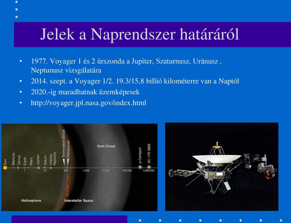 Neptunusz vizsgálatára 2014. szept. a Voyager 1/2. 19.