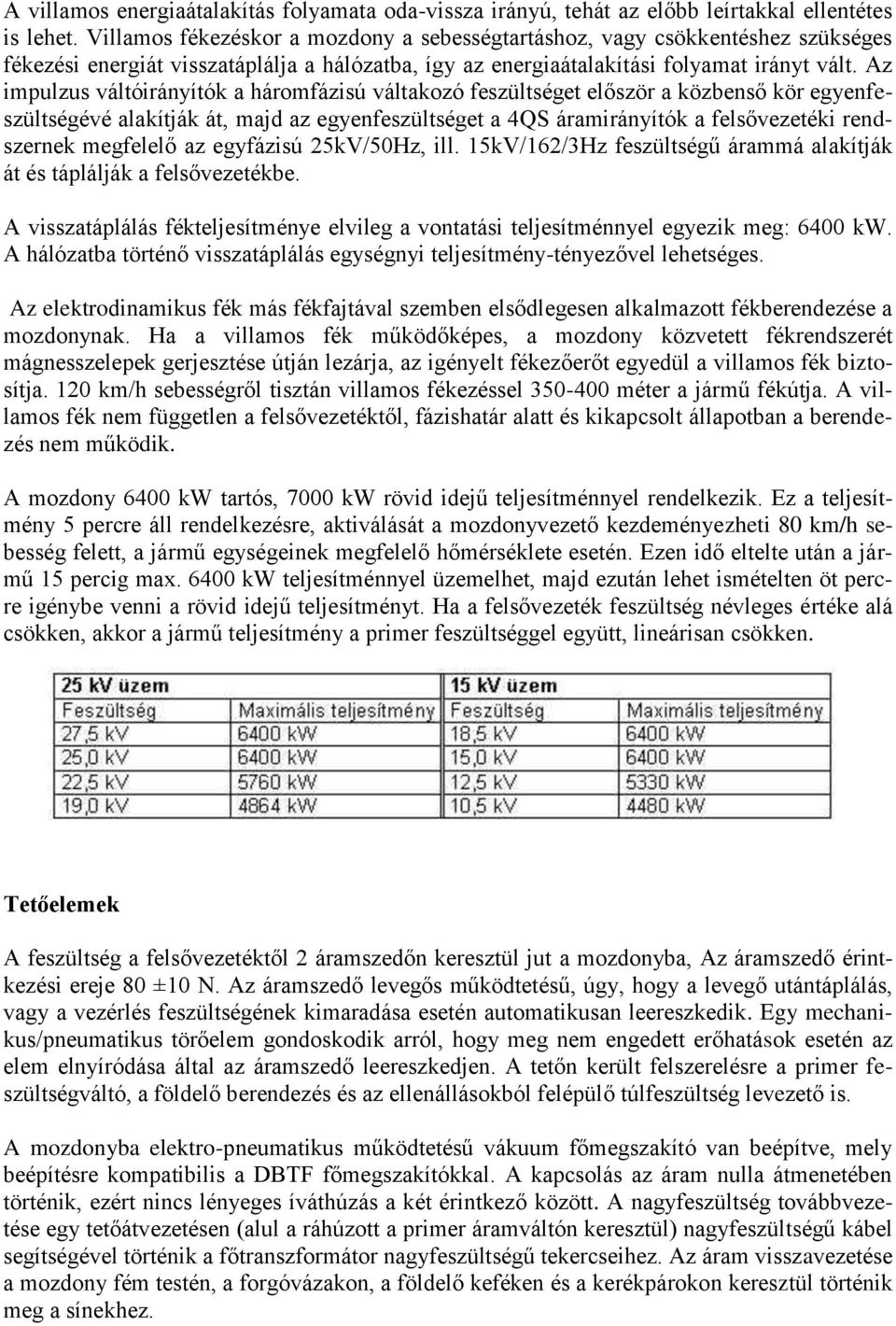 Az impulzus váltóirányítók a háromfázisú váltakozó feszültséget először a közbenső kör egyenfeszültségévé alakítják át, majd az egyenfeszültséget a 4QS áramirányítók a felsővezetéki rendszernek