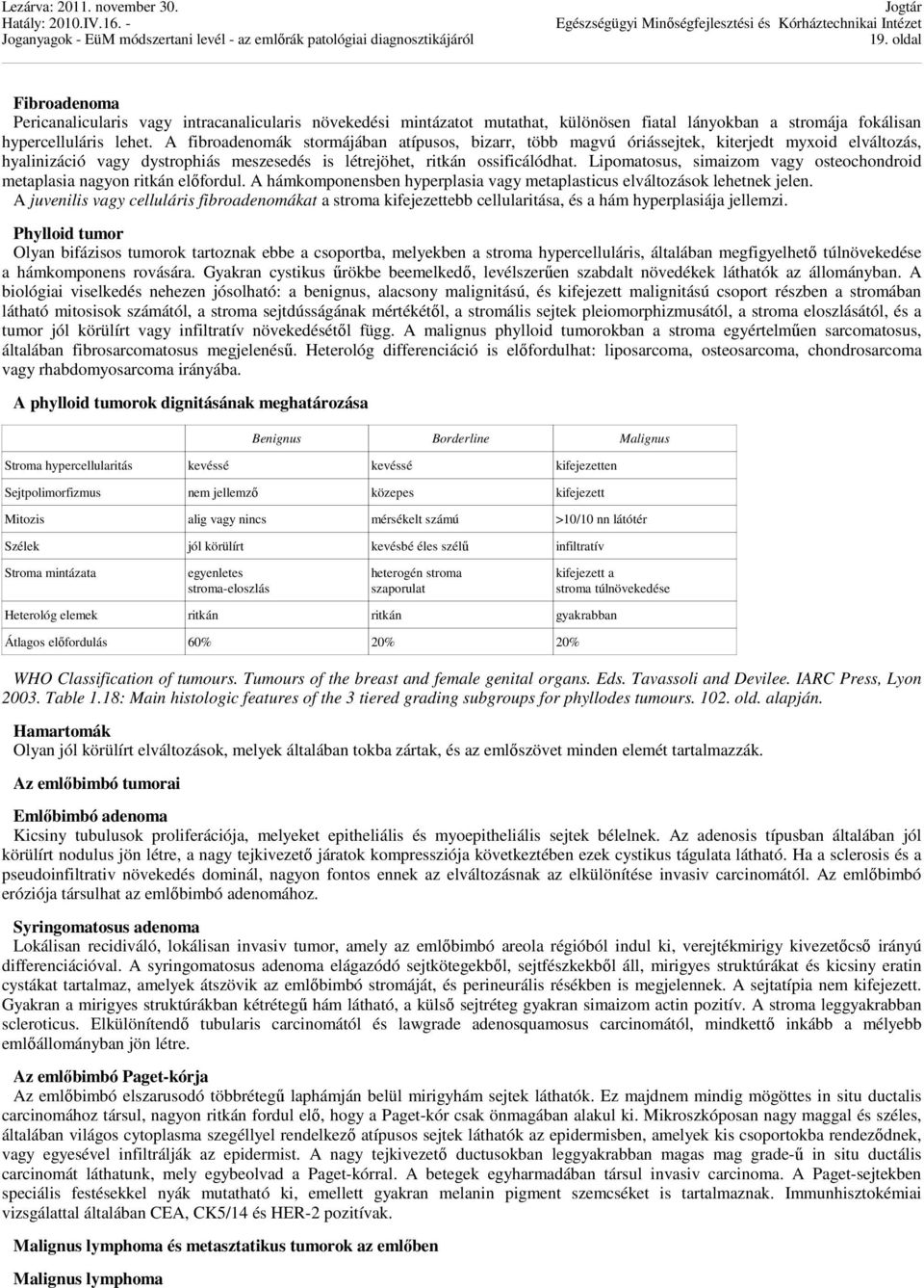 Lipomatosus, simaizom vagy osteochondroid metaplasia nagyon ritkán előfordul. A hámkomponensben hyperplasia vagy metaplasticus elváltozások lehetnek jelen.