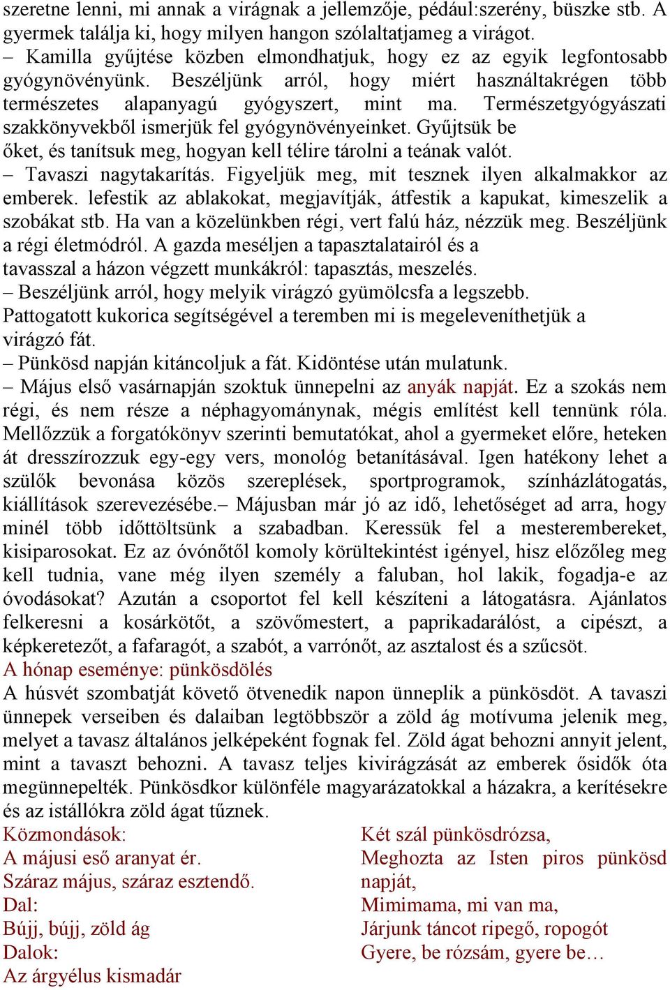 Természetgyógyászati szakkönyvekből ismerjük fel gyógynövényeinket. Gyűjtsük be őket, és tanítsuk meg, hogyan kell télire tárolni a teának valót. Tavaszi nagytakarítás.