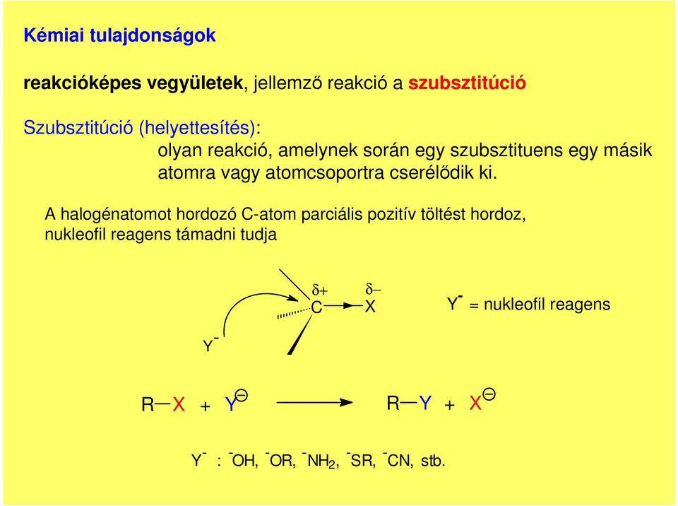 atomcsoportra cserélődik ki.